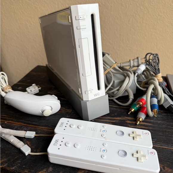 Nintendo Wii Console with Controllers and Cords - Picture 1 of 6